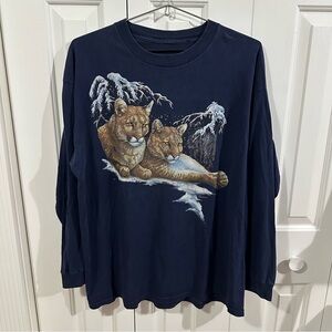 Vintage Natural Wonders Mountain Lion Long Sleeve Shirt